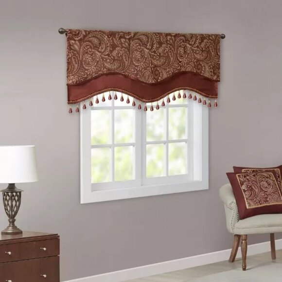 Madison Park Other - Pair of Madison Park 18"x50" Valerie Jacquard Window Valances